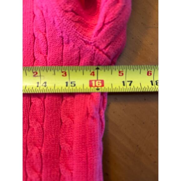 Lilly Pulitzer Seana Cable Knit Sweater Crewneck Pullover Hot Pink Size Medium - Picture 9 of 10
